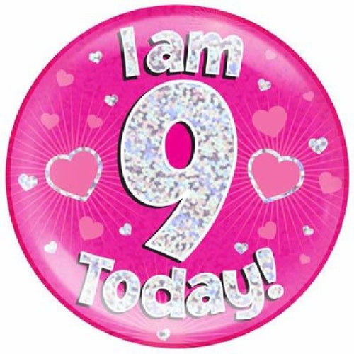 6"/ 14.5cm 9 TODAY PINK JUMBO BADGE