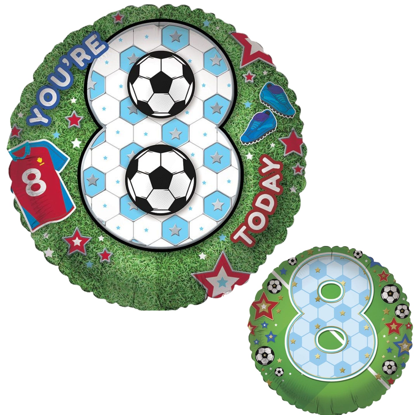 18"/ 46cm AGE 8 MALE DOUBLE-SIDED ROUND FOIL BALLOON