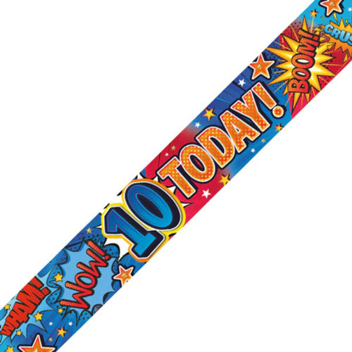 9ft / 2.7m BOYS 10TH BIRTHDAY BANNER