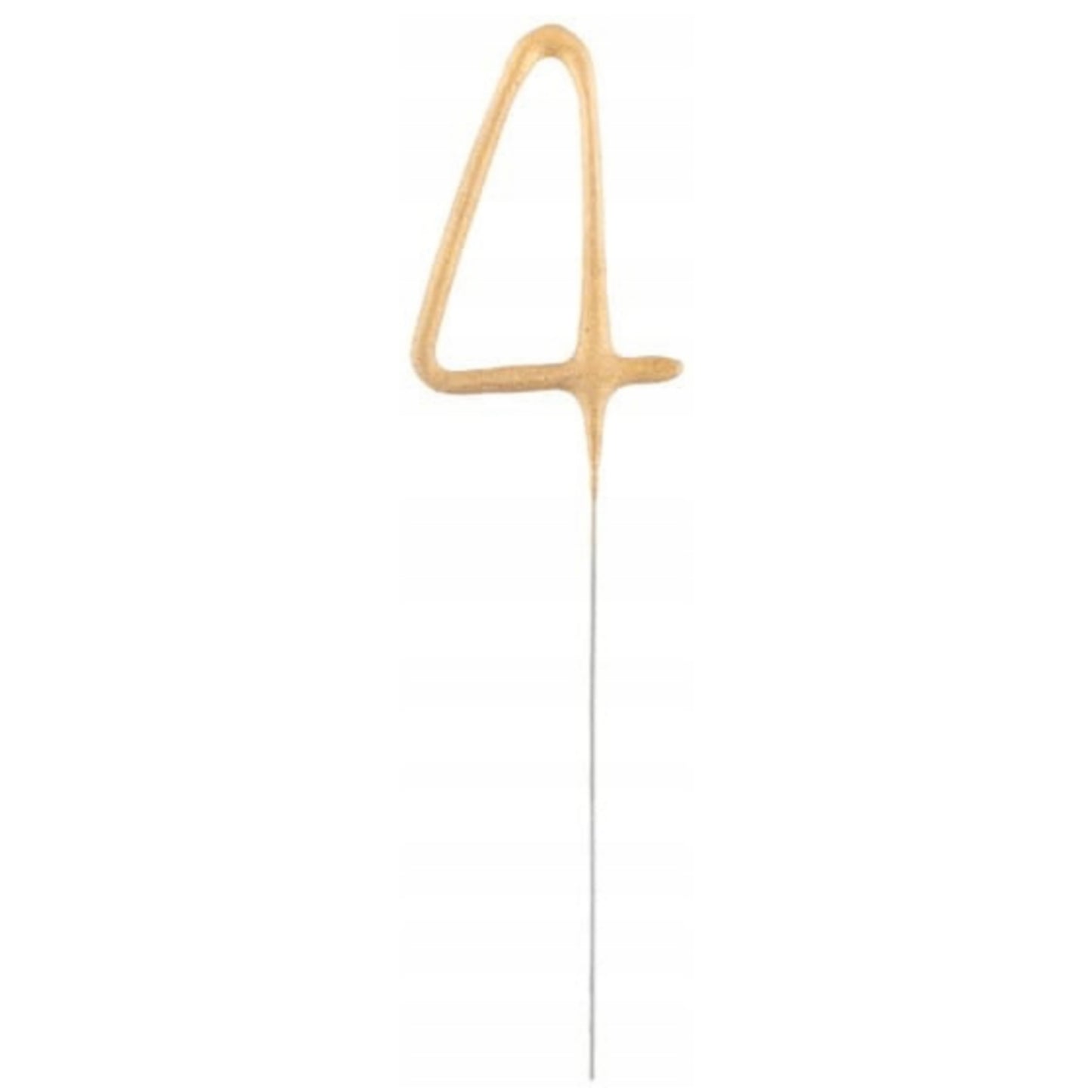 7"/ 18cm NUMERAL 4 GOLD GLITZ SPARKLER CANDLE