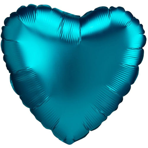 AQUA (SATIN LUXE) HEART (18"/ 46cm)