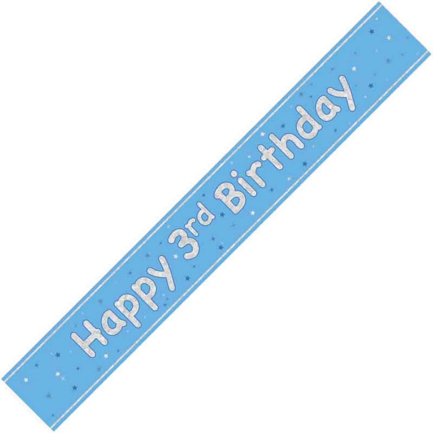 9ft / 2.7m GLITZ BLUE 3RD BIRTHDAY BANNER