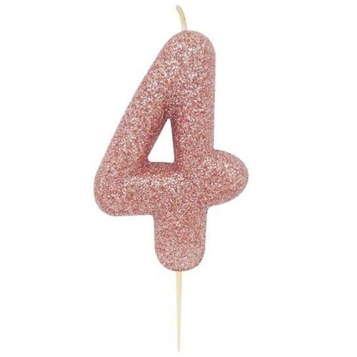 2.8"/ 7cm ROSE GOLD NO. 4 GLITTER PICK CANDLE