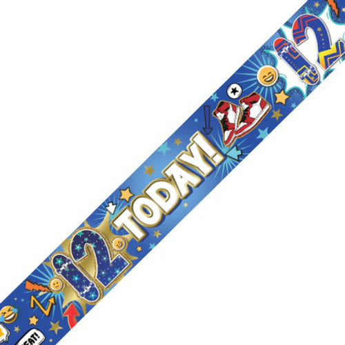 9ft / 2.7m BOYS 12TH BIRTHDAY BANNER