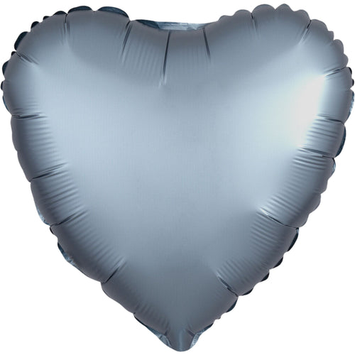 STEEL BLUE (SATIN LUXE) HEART (18"/ 46cm)