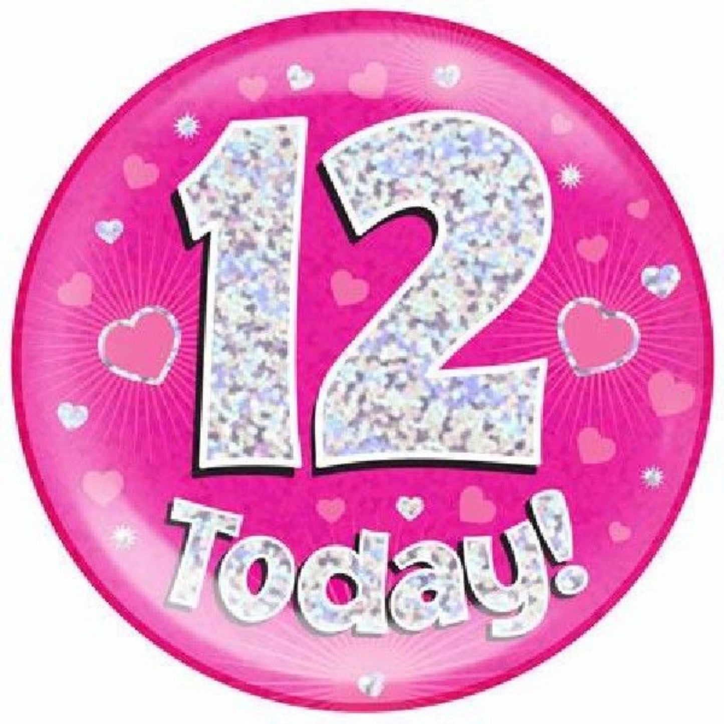 6"/ 14.5cm 12 TODAY PINK JUMBO BADGE