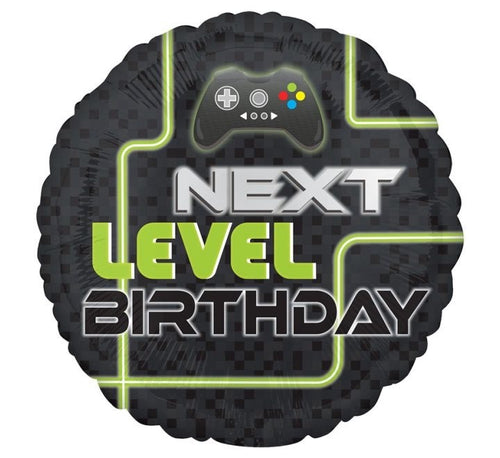 18"/ 46cm NEXT LEVEL BIRTHDAY GAMING ROUND FOIL BALLOON