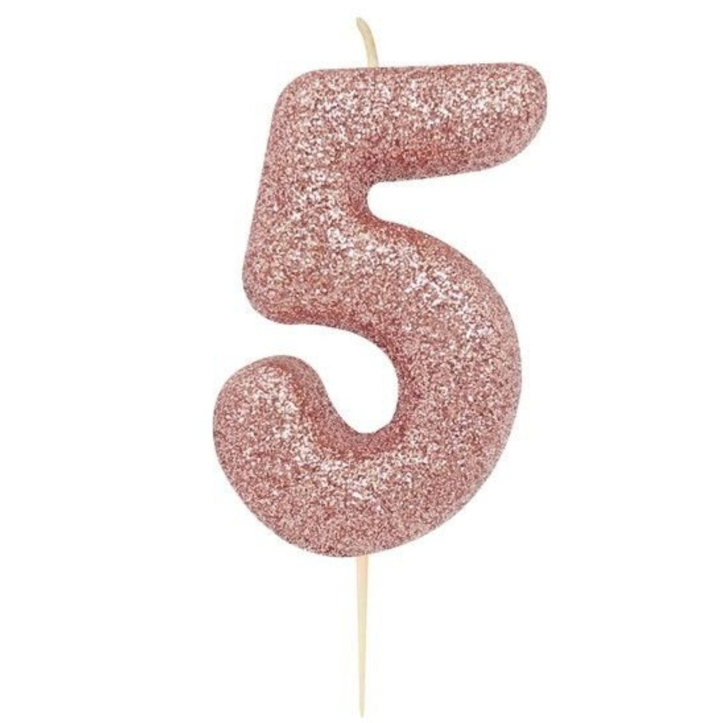 2.8"/ 7cm ROSE GOLD NO. 5 GLITTER PICK CANDLE