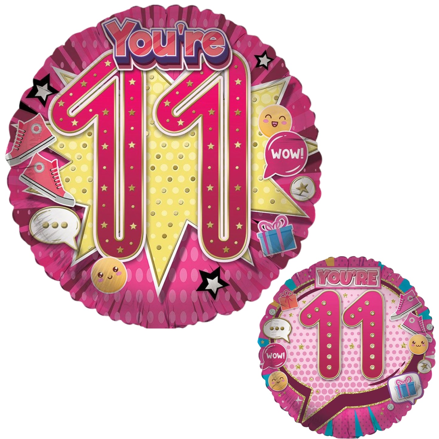 18"/ 46cm AGE 11 FEMALE DOUBLE-SIDED ROUND FOIL BALLOON