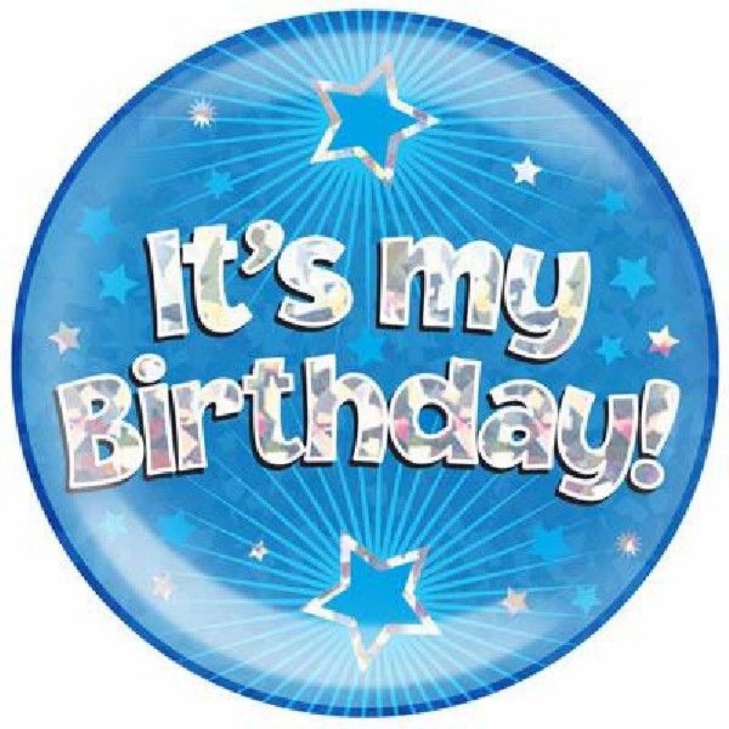 6"/ 14.5cm ITS MY BIRTHDAY BLUE JUMBO BADGE