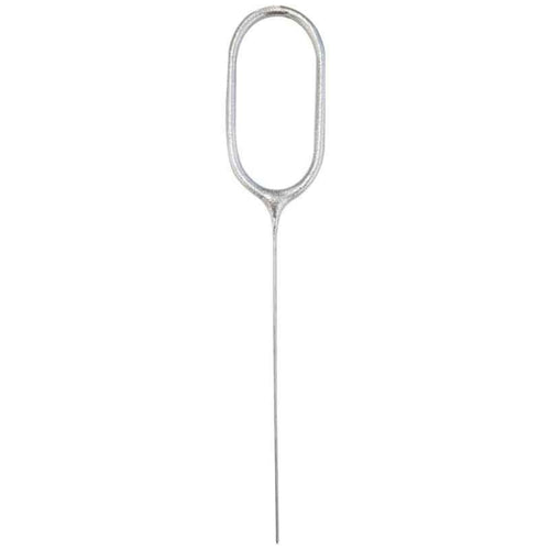 7"/ 18cm NUMERAL 0 SILVER GLITZ SPARKLER CANDLE