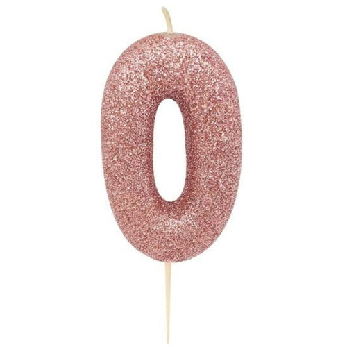 2.8"/ 7cm ROSE GOLD NO. 0 GLITTER PICK CANDLE