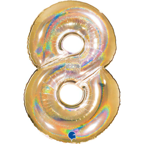 HOLOGRAPHIC GOLD '8' (40"/ 102cm)