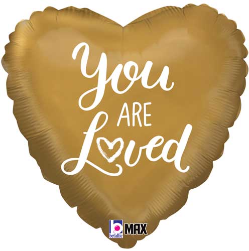 18"/ 46cm YOU ARE LOVED HEART SHAPE FOIL BALLOON