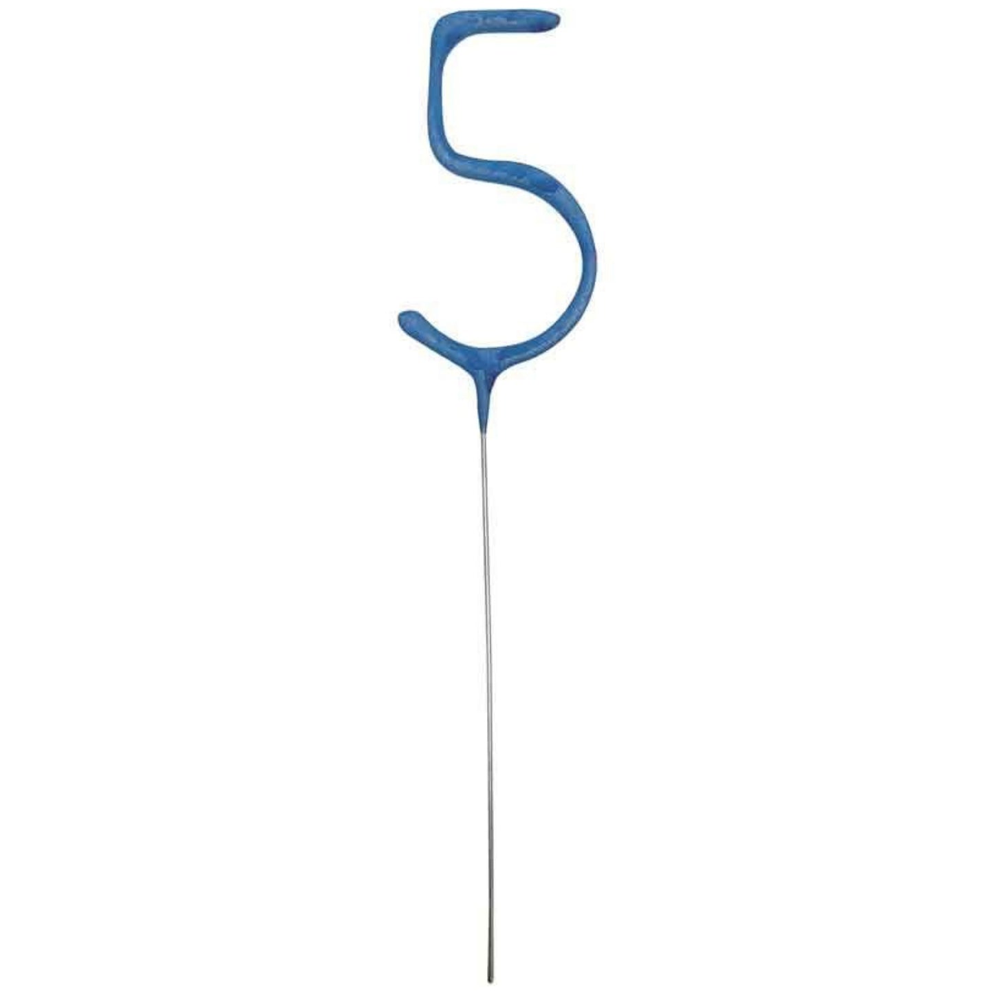 7"/ 18cm NUMERAL 5 BLUE GLITZ SPARKLER CANDLE