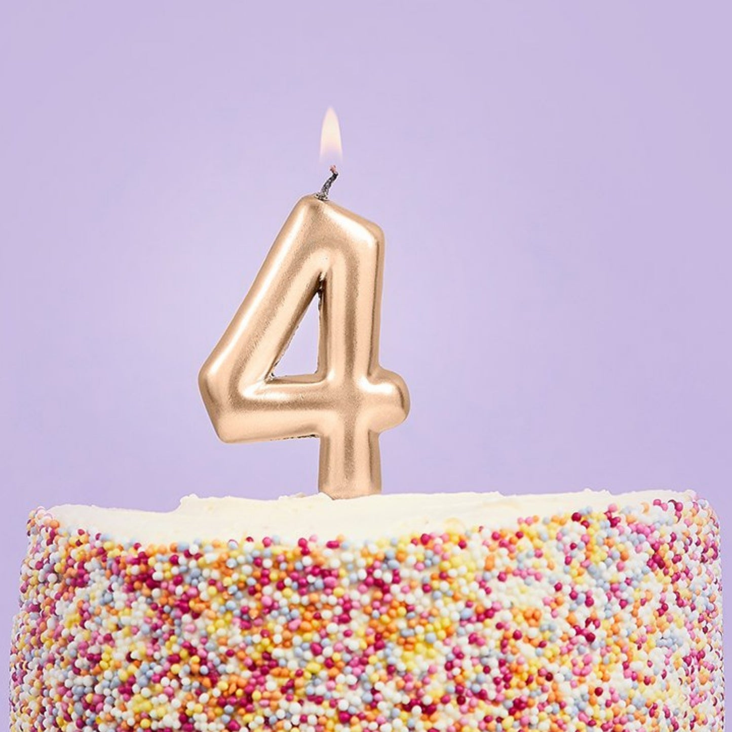 3"/ 8cm GOLD NUMBER '4' CANDLE