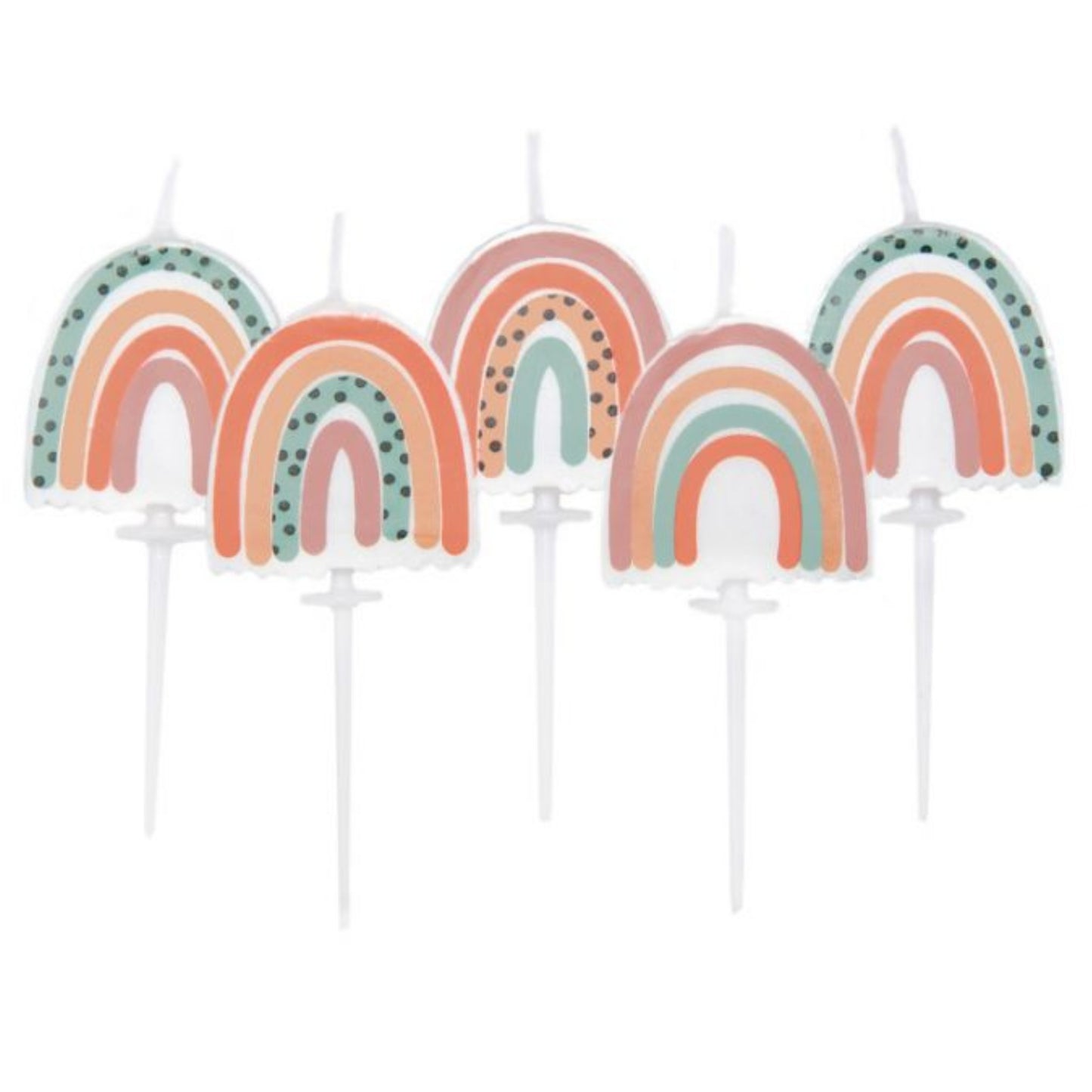 2.6"/ 6.5cm RAINBOW PICK CANDLES (5 PACK)