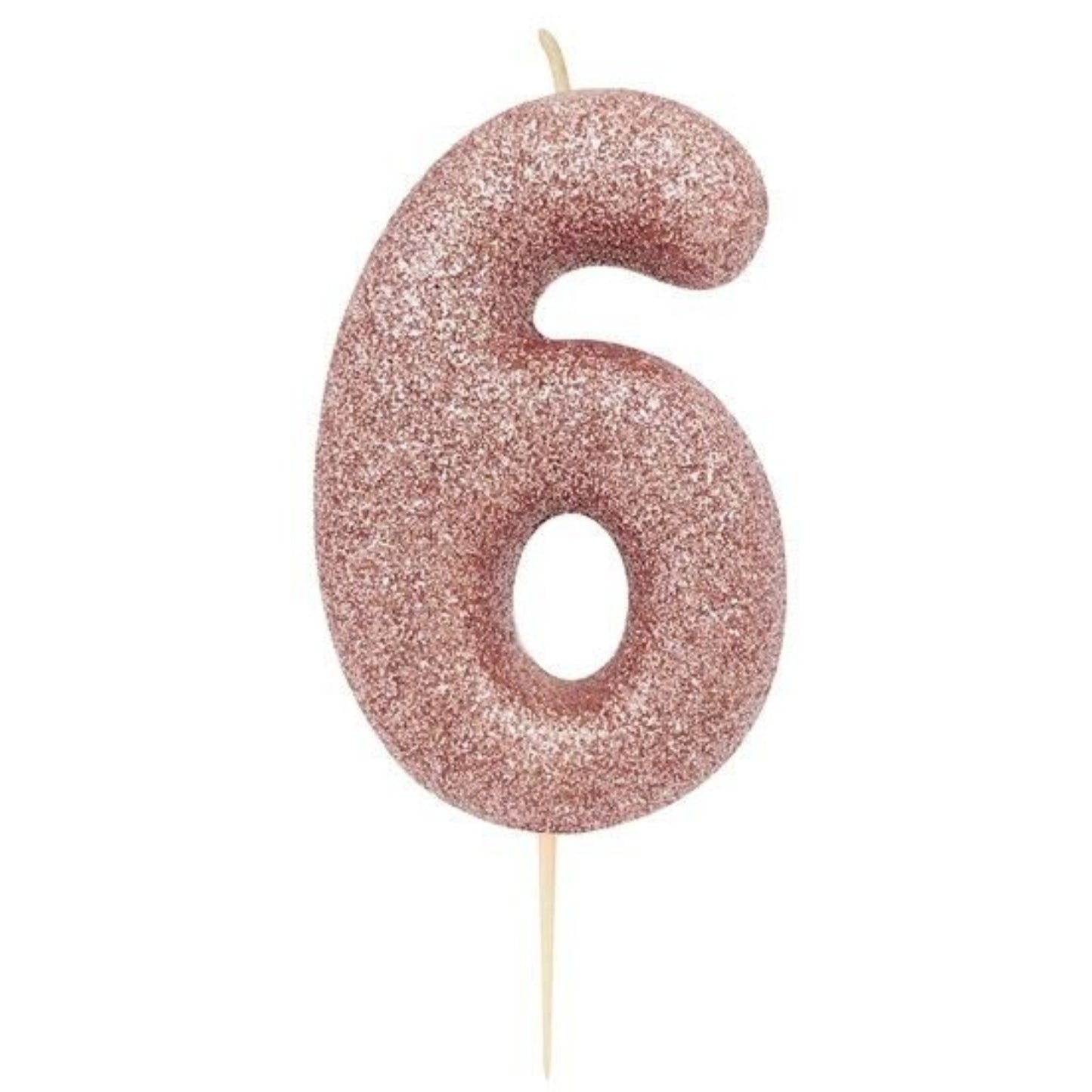 2.8"/ 7cm ROSE GOLD NO. 6 GLITTER PICK CANDLE