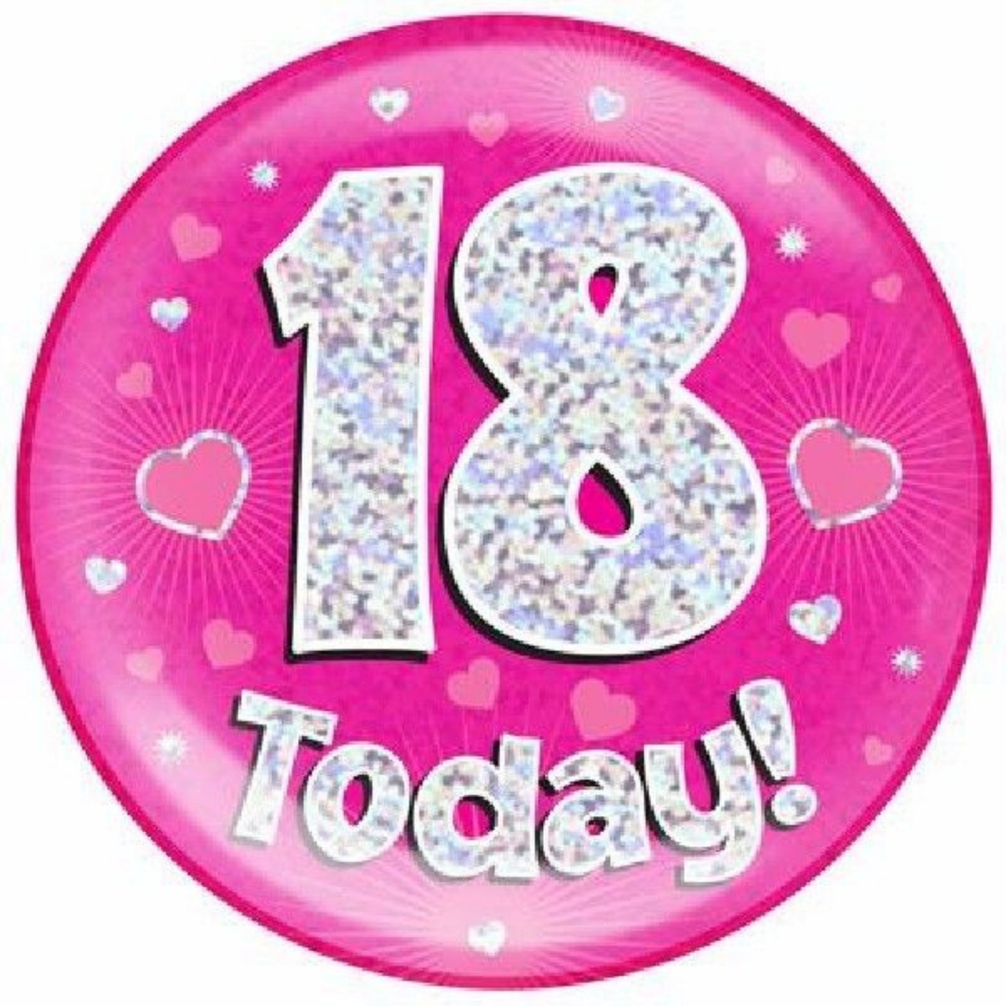 6"/ 14.5cm 18 TODAY PINK JUMBO BADGE