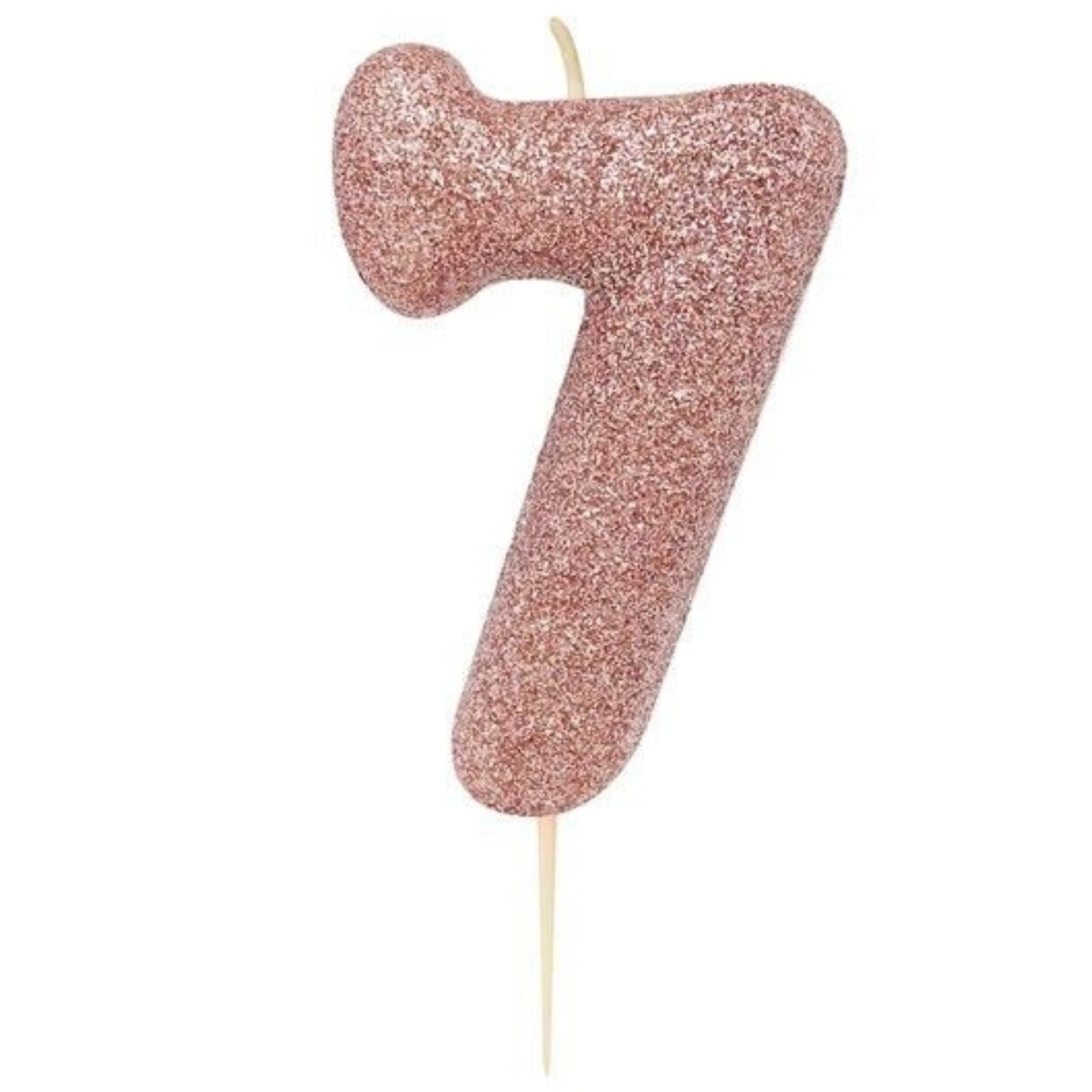 2.8"/ 7cm ROSE GOLD NO. 7 GLITTER PICK CANDLE