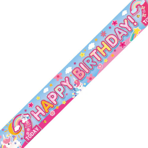 9ft / 2.7m GIRLS 2ND BIRTHDAY BANNER
