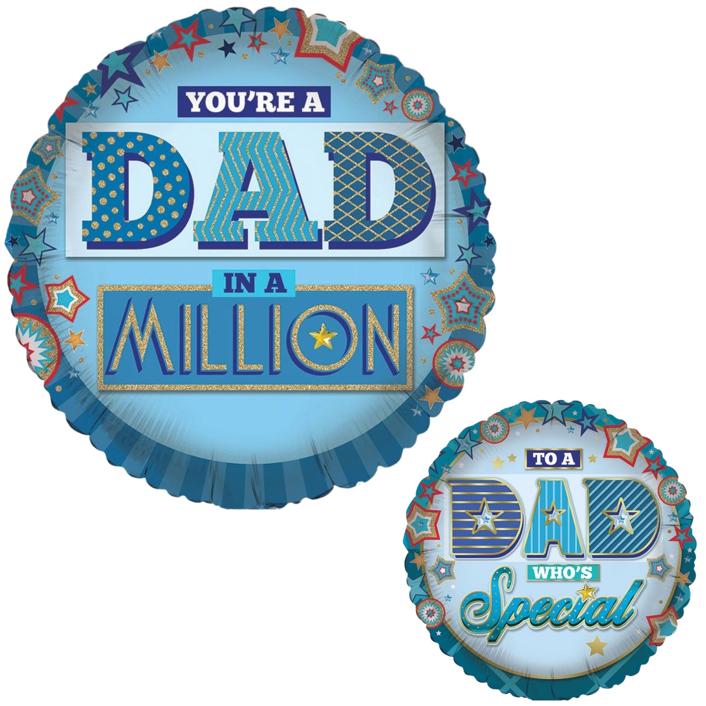 18"/ 46cm DAD DOUBLE-SIDED ROUND FOIL BALLOON