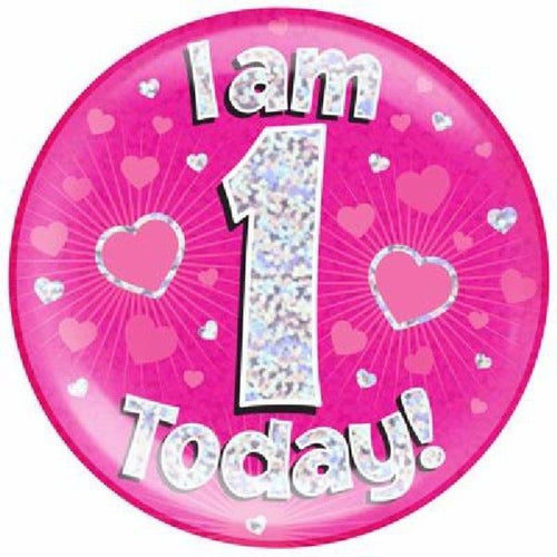6"/ 14.5cm 1 TODAY PINK JUMBO BADGE