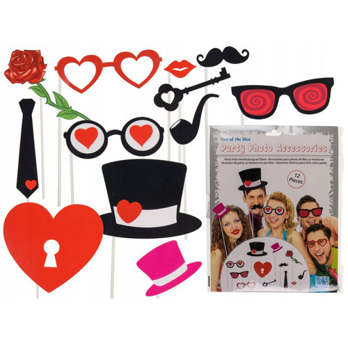 12 PIECE VALENTINE'S DAY PHOTO BOOTH PROPS