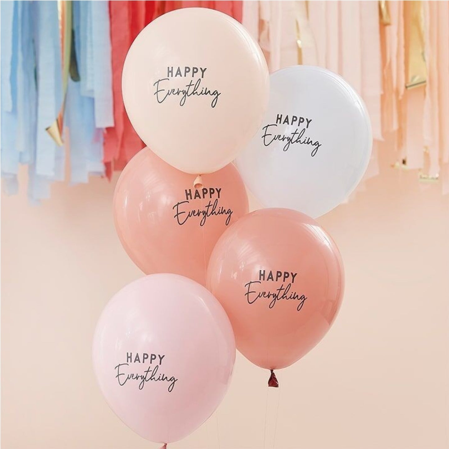 12"/ 30cm PASTEL 'HAPPY EVERYTHING' 5 PACK LATEX BALLOONS
