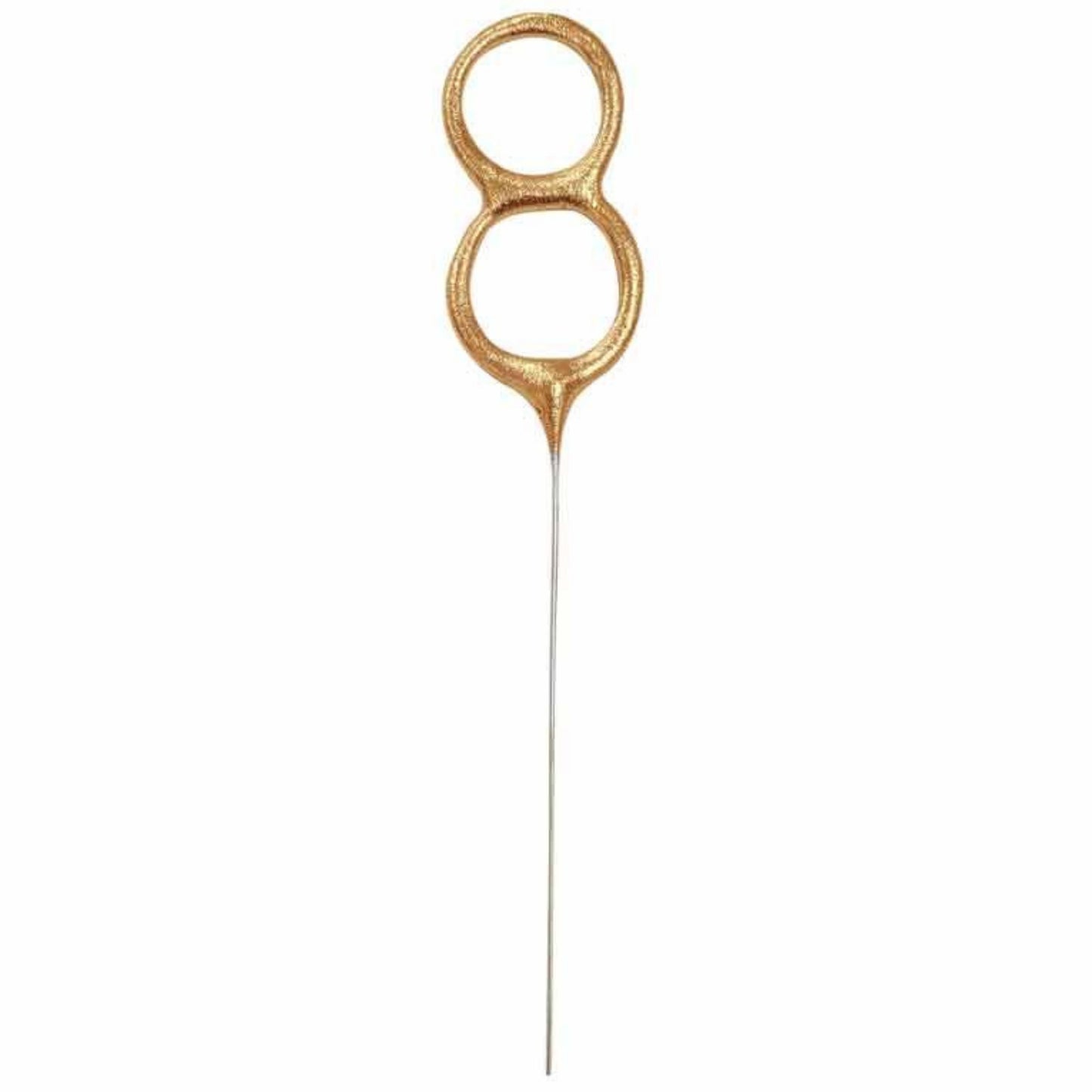 7"/ 18cm NUMERAL 8 GOLD GLITZ SPARKLER CANDLE