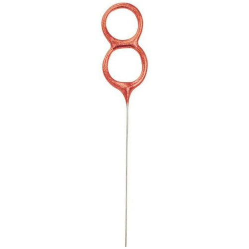 7"/ 18cm NUMERAL 8 ROSE GOLD GLITZ SPARKLER CANDLE