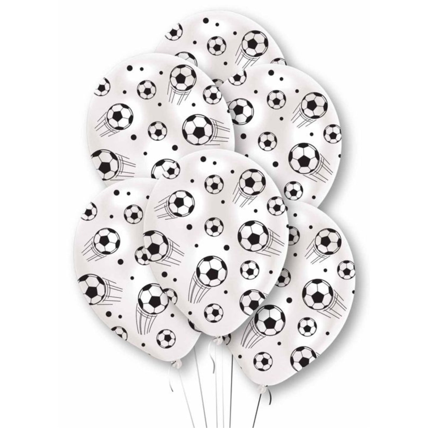 11"/ 27cm FOOTBALL 6 PACK LATEX BALLOONS