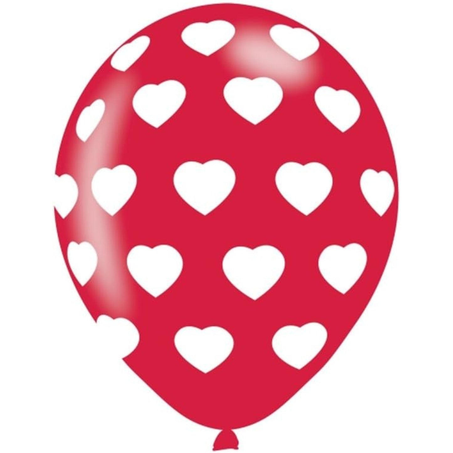 11"/ 27cm POLKA HEARTS 6 PACK LATEX BALLOONS