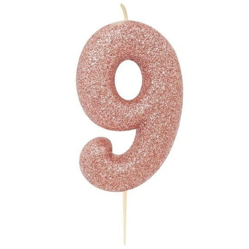 2.8"/ 7cm ROSE GOLD NO. 9 GLITTER PICK CANDLE
