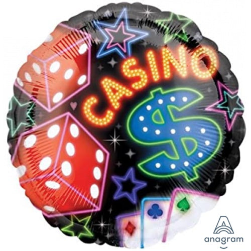 18"/ 46cm CASINO ROUND FOIL BALLOON