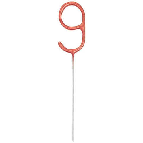 7"/ 18cm NUMERAL 9 ROSE GOLD GLITZ SPARKLER CANDLE