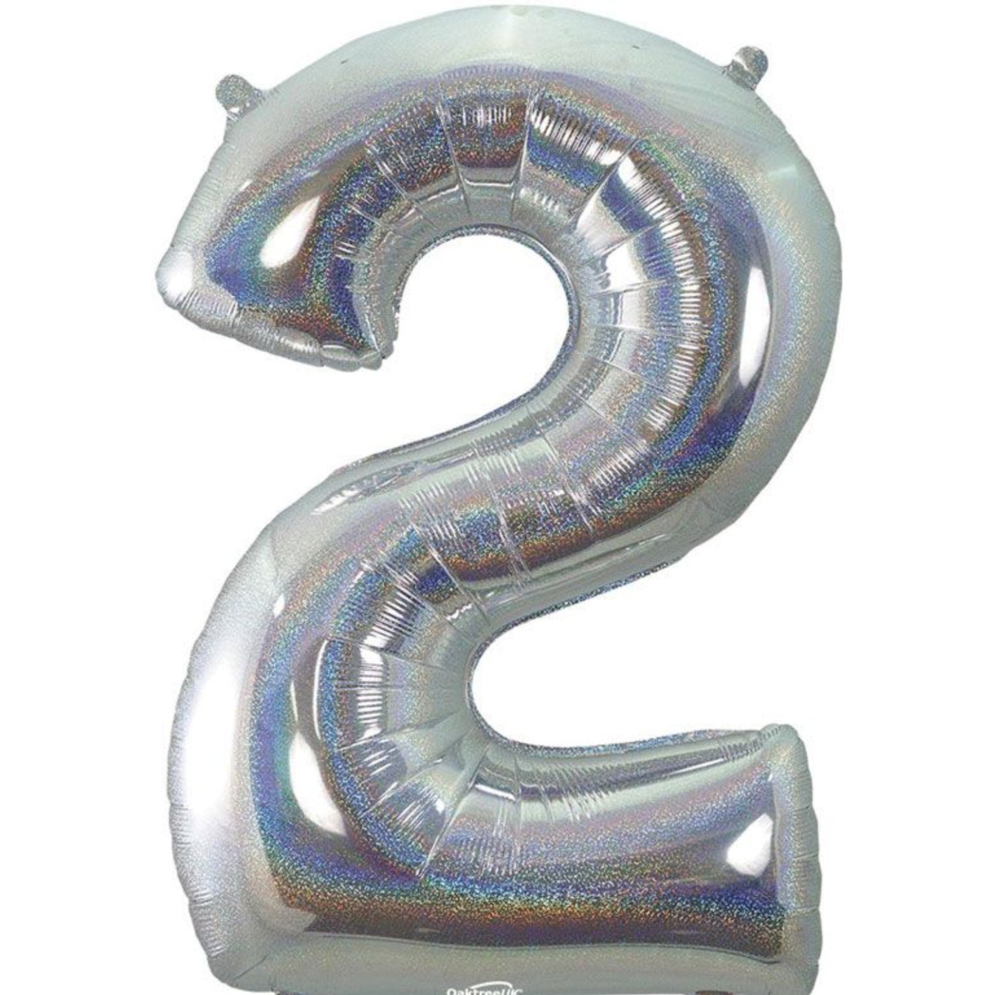 HOLOGRAPHIC SILVER '2' (34"/ 86cm)