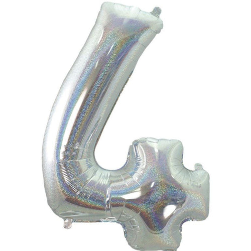 HOLOGRAPHIC SILVER '4' (34"/ 86cm)