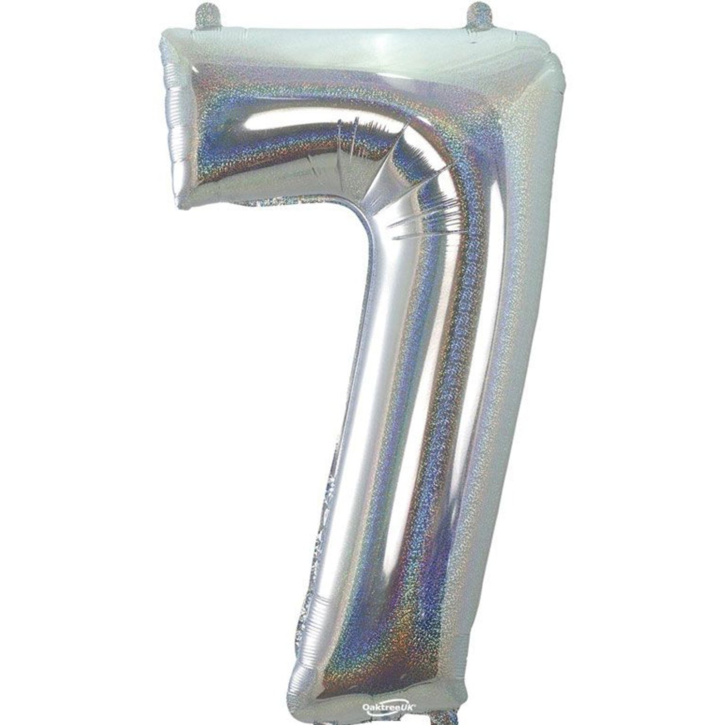 HOLOGRAPHIC SILVER '7' (34"/ 86cm)