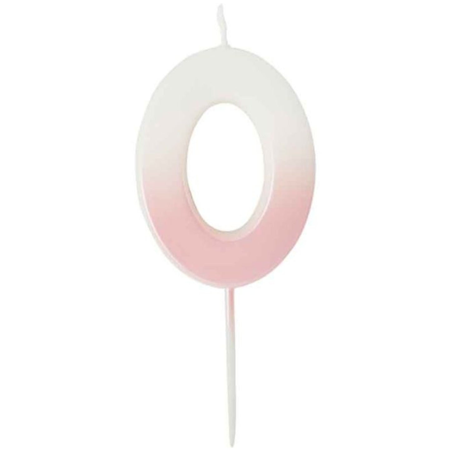 2.4"/ 6.2cm PINK OMBRE NUMBER '0' CANDLE