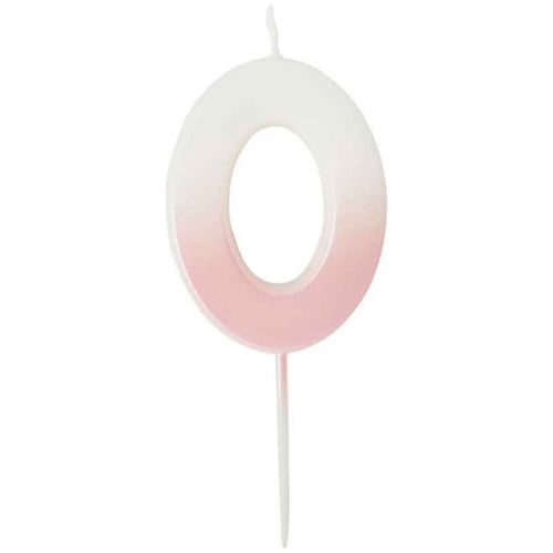 2.4"/ 6.2cm PINK OMBRE NUMBER '0' CANDLE