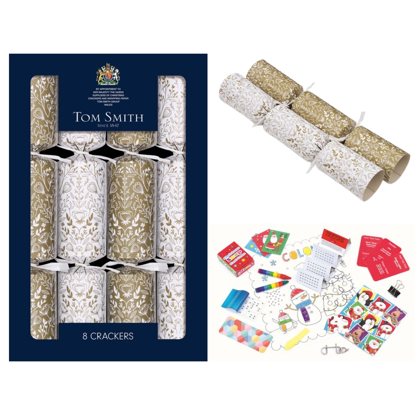 TOM SMITH 12.5" GOLD FAMILY CRACKERS (12.5" x 8)