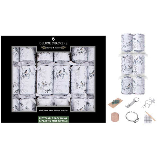 HARVEY & MASON DELUXE 'WINTER BIRD' 13.5" CHRISTMAS CRACKERS (13.5" x 6)