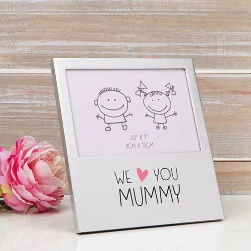 ALUMINIUM "WE LOVE YOU MUMMY" PHOTO FRAME (5" x 3.5")