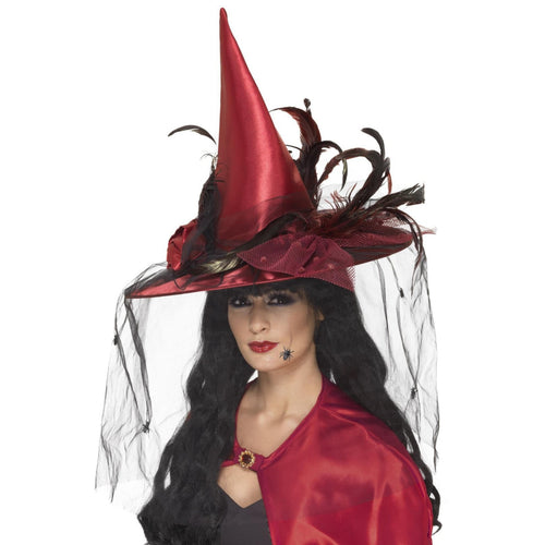 DELUXE RED WITCH HAT