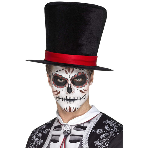 BLACK DAY OF THE DEAD TOP HAT