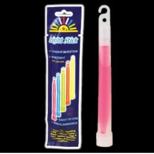 GLOW IN THE DARK LIGHT STICK LANYARD (6" - 5 ASSORTED COLOURS)