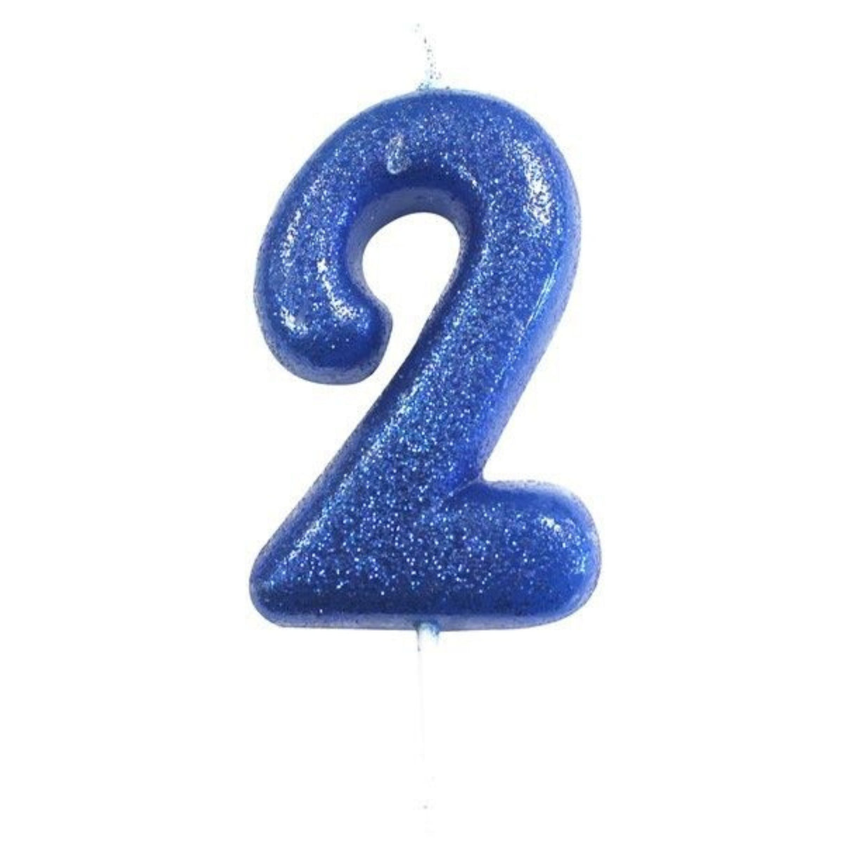 2.8"/ 7cm BLUE NO. 2 GLITTER PICK CANDLE