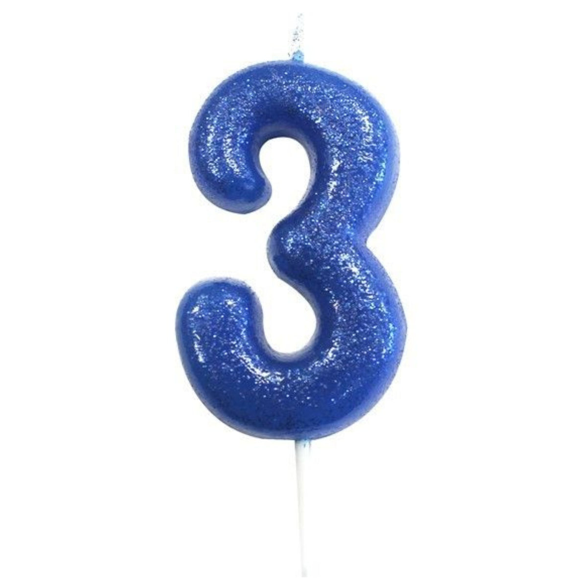2.8"/ 7cm BLUE NO. 3 GLITTER PICK CANDLE