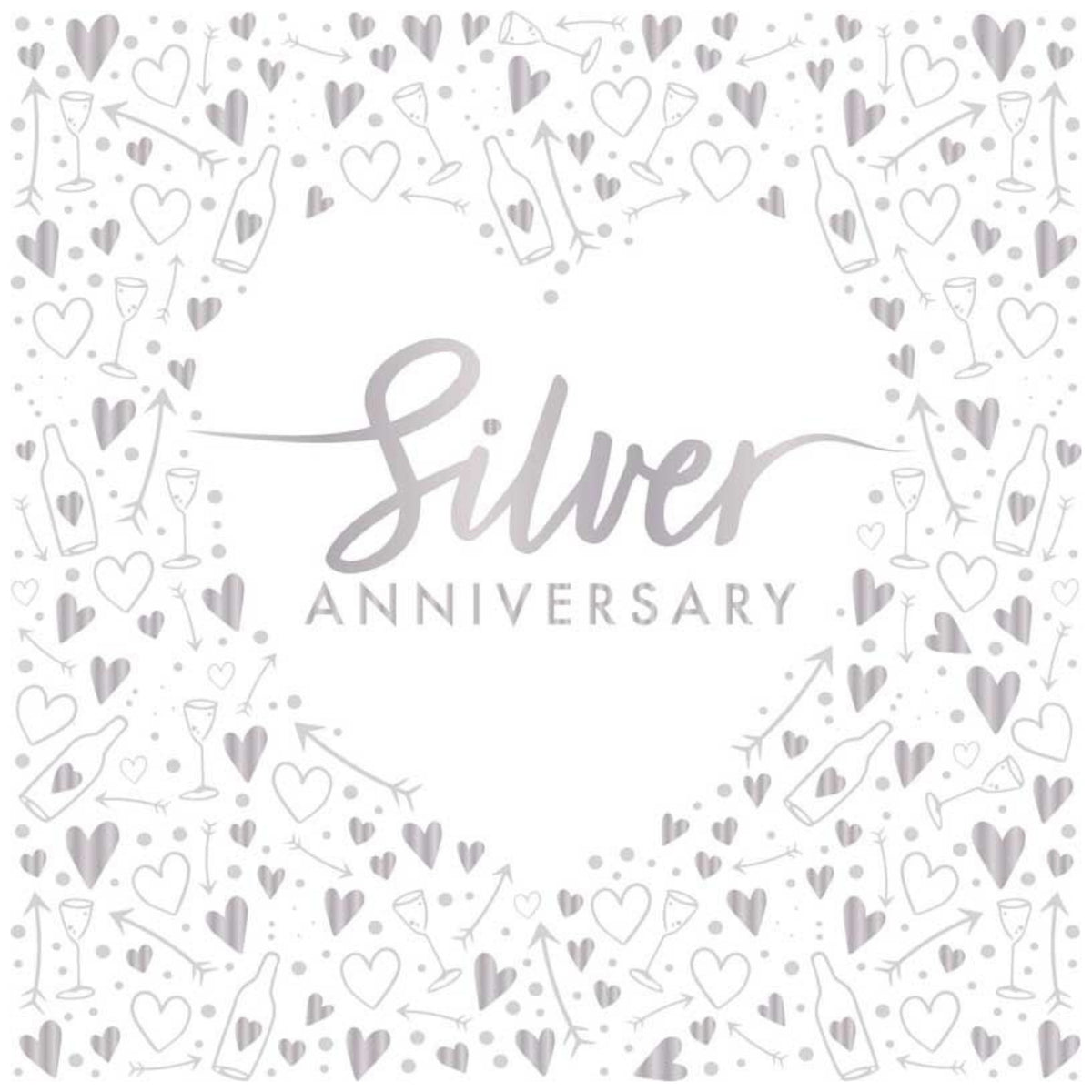 SILVER ANNIVERSARY LUNCHEON NAPKINS (17cm - 16 PACK)